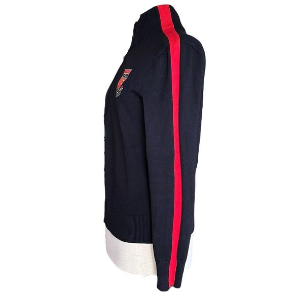 Lauren Ralph Lauren Embroidered Logo Crest NWOT Black 1/4-Zip Sweater Size Med - Picture 3 of 9